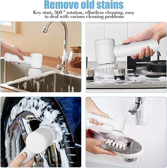 5-in-1 Magic Electric Spin Scrubber - Cordless Cleaning Brush